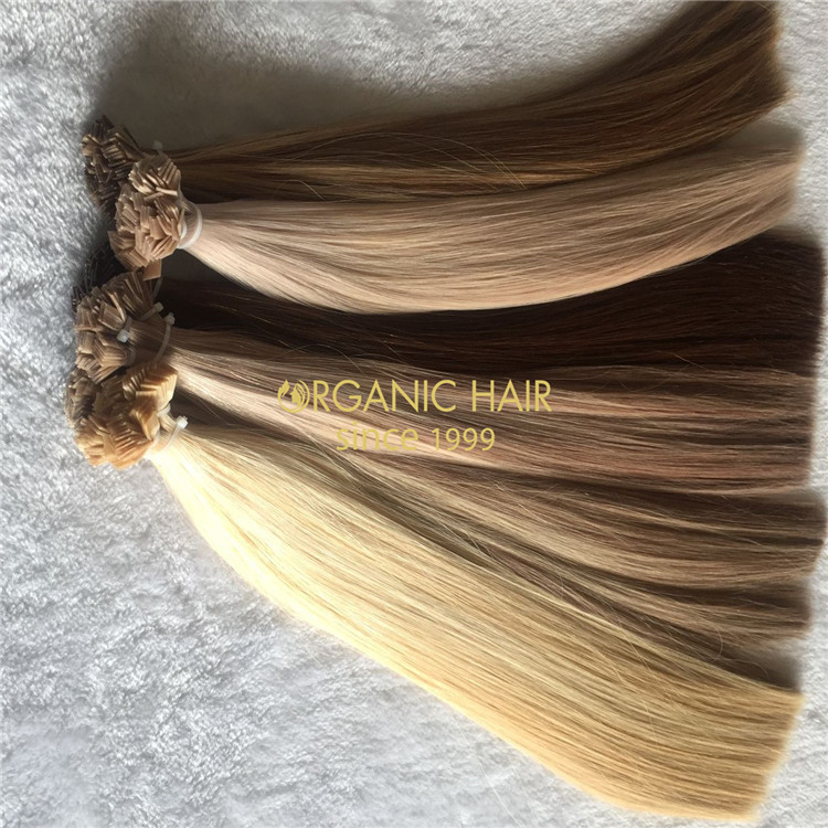 Keratin human full cuticle flat tip hair extensions X182